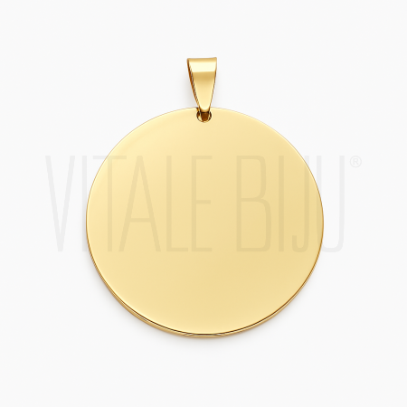 Medalha Lisa 34mm - Aço Inox (...